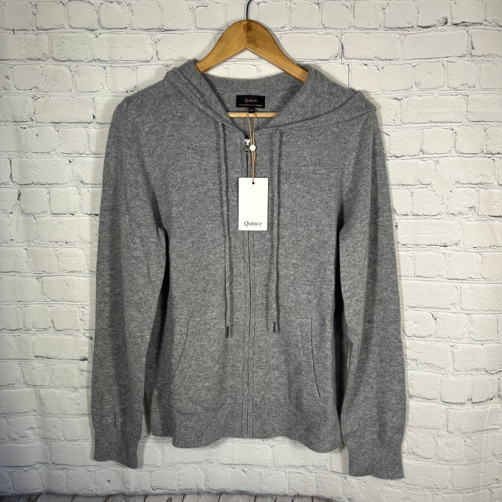 Quince Gray Zip-Up Hoodie Sweatshirt